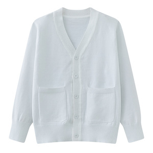 <span class=keywords><strong>Cardigan</strong></span> en tricot uni à col en V pour garçon adolescent 2026, 4-9 ans - Product Image 3