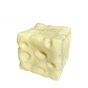 Jouet à presser en forme de cube de fromage, simulation réaliste d'aliment, jouet anti-stress, rebond lent, décoration de bureau, cadeau - Product Image 6