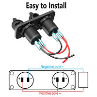 Chargeur de voiture encastrable double QC3.0 avec 2 ports USB, affichage de la tension, interrupteur tactile, prise allume-cigare 12-24V