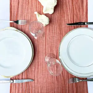 Benutzer definierte Luxus Weihnachten Phantasie Blume Gaze Käse Stoff Tisch läufer für die Hochzeit