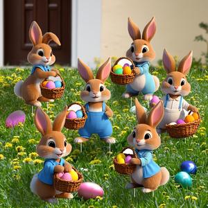 Meilleures ventes : Décoration de jardin de Pâques gonflable 3D style rustique, motif lapin, pour extérieur, transfrontalier - Product Image 3