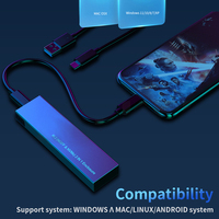 Boîtier externe portable pour SSD M.2 NVMe/SATA à double protocole en aluminium sans outil