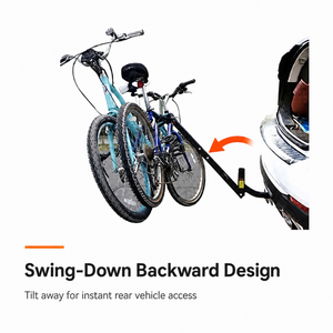 Support de <span class=keywords><strong>vélo</strong></span> pour 3 <span class=keywords><strong>vélos</strong></span>, fixation sur <span class=keywords><strong>attelage</strong></span>, portage arrière, capacité 110 lbs, <span class=keywords><strong>pliable</strong></span>, inclinable, en acier noir, pour voiture, <span class=keywords><strong>vélo</strong></span> électrique, SUV, pour <span class=keywords><strong>attelage</strong></span> de 2 pouces - Product Image 2