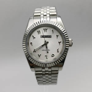 นาฬิกาดีไซน์หรู กันน้ำ 5BAR ใช้กลไกอัตโนมัติจากญี่ปุ่น NH35 สำหรับผู้ชายและผู้หญิง หน้าปัดแบบอารบิก ไม่มีปฏิทิน - Product Image 5