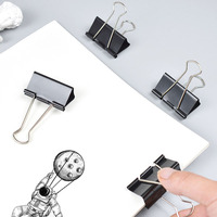 Venta al por mayor de fábrica Oficina Escuela Papelería Oem Odm Black Binder Clip Long Tail Metal Clip Binding Ticket Clips