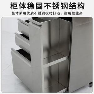 Stainless Steel Salon Trolley Beauty Storage Cart 4 Drawer Silent Slide Rail Anti-fingerprint for Hair Salon Barbershop - Product Image 3