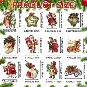 Xmas <b>Tree</b> Decor Hanging Retro Bell Wreath Santa Claus Christmas <b>Tree</b> Baubles Resin Painted Christmas Baubles Ornaments - Product Image 2