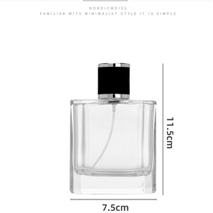 Wholesale Empty Luxury Clear <b>Glass</b> Fragrance <b>Bottle</b> with Leather Cap Spray Perfume <b>Glass</b> <b>Bottle</b> - Product Image 4
