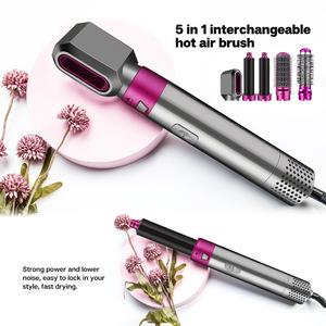 Styler capillaire 5 en 1 avec moteur AC à ions négatifs, rose rouge, noir, blanc, or, rose, violet, bleu royal, sèche-cheveux multifonction - Product Image 2