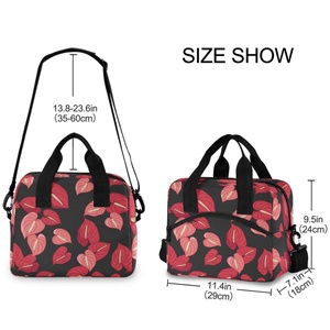 Bolsa Térmica Porta Alimentos con Aislamiento Suave, Diseño Elegante de Anturio Rojo Hawaiano, de Poliéster, Portátil - Product Image 3