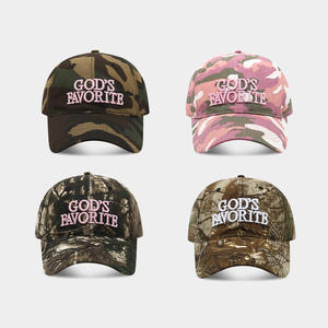 Gorra de Béisbol Estilo Vintage Americano, con Bordado de Letras en Color Rosa, Camuflaje, para Hombre y Mujer - Product Image 1