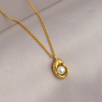 Nouveaux Designs 2026 par des Designers Coréens : Collier Pendentif Nouvelle Collection Classique en Acier Inoxydable Plaqué Or avec Chaîne à Maillons pour Femmes
