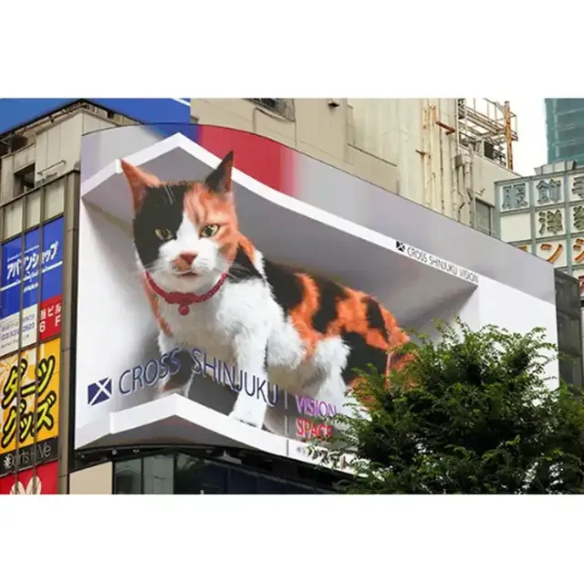 Waterproof Outdoor Large Video Wall Full Color HD Glasses-Free 3D P5 Digital Advertising LED Display Billboard Screen 4500cd/m