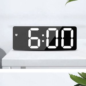 Đồng hồ để bàn trong nhà dễ dàng rõ ràng đọc đồng hồ hiển thị kỹ thuật số Đồng hồ kỹ thuật số màu trắng đơn giản phông chữ phẳng lớn - Product Image 4