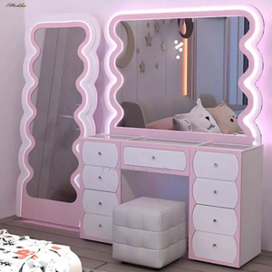 Makeup Furniture Glass Salon Station Beauty Vanity Mirror Station Dressing Table Make up Mirror With <strong>Lighting</strong> - Product Image 6