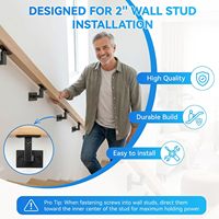 Supports de main courante réglables pour escalier, support de main courante noir, supports de main courante muraux pour escalier