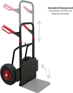 Chariot à sacs pliable et extensible <span class=keywords><strong>Taurus</strong></span> 150 Professional 110x50x57 cm |   Capacité de 150 kg |   Poignées gonflables en acier allié - Product Image 4