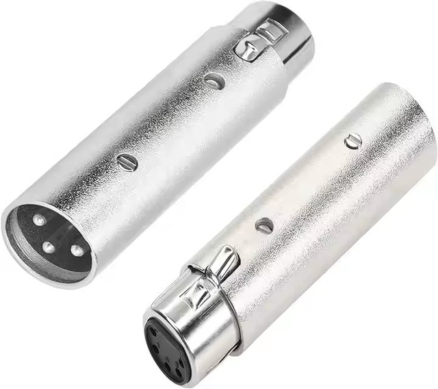 XLR 3 Pin Male to 5 Pin Female DMX Turnaround Adapter for PA DJ Equipment - XLR 3M to XLR 5F