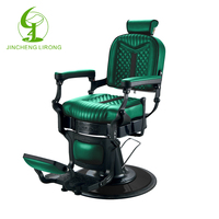 Vente en gros de chaise de barbier modèle professionnel portable JINCHENG chaise de salon de beauté personnalisée chaise de coupe de cheveux noire