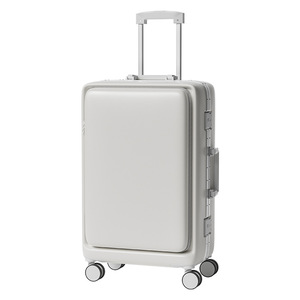 Front Opening Carry On Suitcase 20 Inch Aluminum <b>Frame</b> Spinner Wheels Lockable Travel Luggage Unisex Solid Color Winter 2024 - Product Image 5