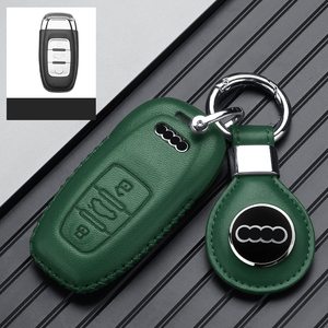 Funda Protectora de Cuero Genuino para Llaves de Coche, Carcasa para Audi A6L A7 A8L <span class=keywords><strong>A3</strong></span> A5 Q5 S5 S6, Llavero, Bolsa para Llaves - Product Image 3