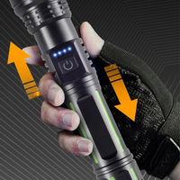 Logo personnalisé haute puissance 1000 Lumens lampe de poche tactique Rechargeable torche Laser blanche IP65 étanche en alliage d'aluminium lampe torche