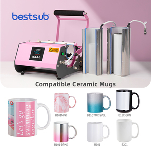 <span class=keywords><strong>BestSub</strong></span> 30oz 20oz 13oz 18oz 2 en 1 Transfert Sublimation Tasse à café en verre droite et fine Machine à presser à chaud - Product Image 6