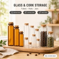 Vente en gros de tubes de stockage en verre à fond plat de différentes tailles, avec logo personnalisé, pour le stockage en cuisine