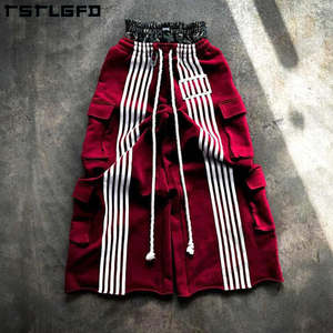 Lỏng mồ hôi Mens quần ống rộng 100% cotton nặng theo dõi Jogger baggy cây thật Camo sọc <span class=keywords><strong>Stack</strong></span> loe mồ hôi người đàn ông - Product Image 5