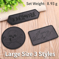 Patchs brodés en cuir thermocollants, badges brodés tête de mort, patchs décoratifs pour vêtements, jeans et vestes
