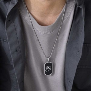Wholesale Stainless Steel Horus Eye Geometric Charm <b>Necklace</b> Jewelry <b>Men</b> - Product Image 4
