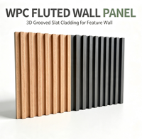 Panel Dinding WPC Beralur Kustom Pabrik, Panel Dinding Modern Tahan Lembab untuk Kamar Mandi, Rumah Tangga, Hotel, dan Dinding Latar TV