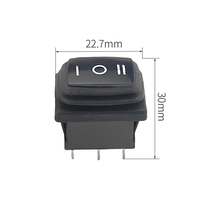 Interrupteur à bascule 22,7*30 mm, 3 broches, 8A 10A, multicolore, à courant élevé, bouton marche-arrêt, éclairé, étanche IP65