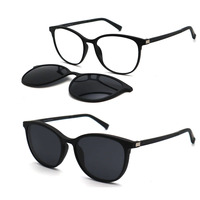 Lunettes de soleil rétro ultem à clipser Lunettes magnétiques vintage personnalisées Ultem Frame Lunettes de soleil à clipser polarisées avec aimant