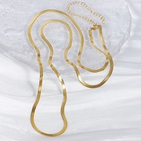 Chaîne de Corps Ceinture Serpent Chevrons Plate en Acier Inoxydable Or 18 Carats Anti-Ternissement Étanche Bijoux Fantaisie Sexy