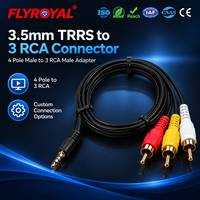 Video Kamera AV 3.5mm 4 Kutuplu Erkek - Kırmızı Beyaz Sarı 3 RCA Erkek 1'den 3'e Adaptör Özel 3.5mm TRRS - 3 RCA Konnektör