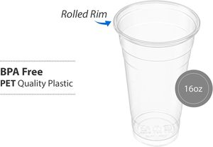 Custom Printed Logo 16 12oz Disposable Clear <b>Reusable</b> Plastic Take Away Party Coffee Juice Beverage PLA PET Water <b>Cup</b> with Lid - Product Image 3