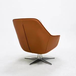 Fauteuil de bureau pivotant de style moderne, chaise de loisirs individuelle pour salon et balcon, fauteuil lounge individuel orange vif, prix d'usine - Product Image 4