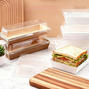 Boîte d'emballage alimentaire pour gâteaux, tartes aux œufs, sandwichs, desserts, en PET écologique, thermoformage sous vide, <span class=keywords><strong>forme</strong></span> unique, transparente, Guangdong - Product Image 2
