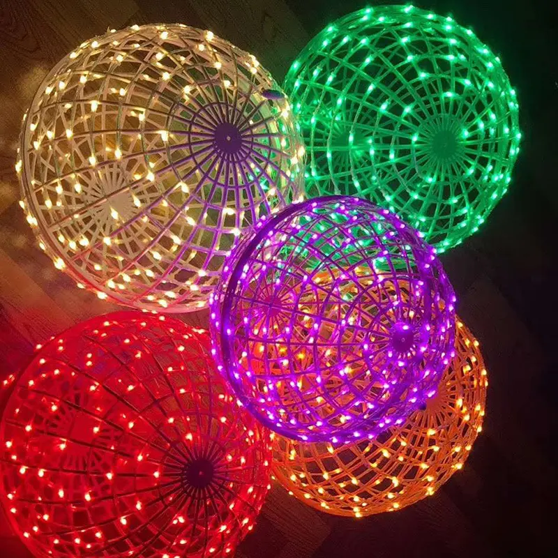 Wholesale 20/30/40/50cm Led Globe Rattan Ball Light Landscape Hanging Light Outdoor Round Ball Light Decor For Tree