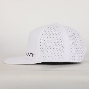 OEM 6-Panel Sporty <b>Flat</b> Brim Snapback <b>Cap</b> Casual Fashionable Embossed Custom Logo Perforated Laser Cut Hole <b>Hat</b> Design Outdoor - Product Image 3