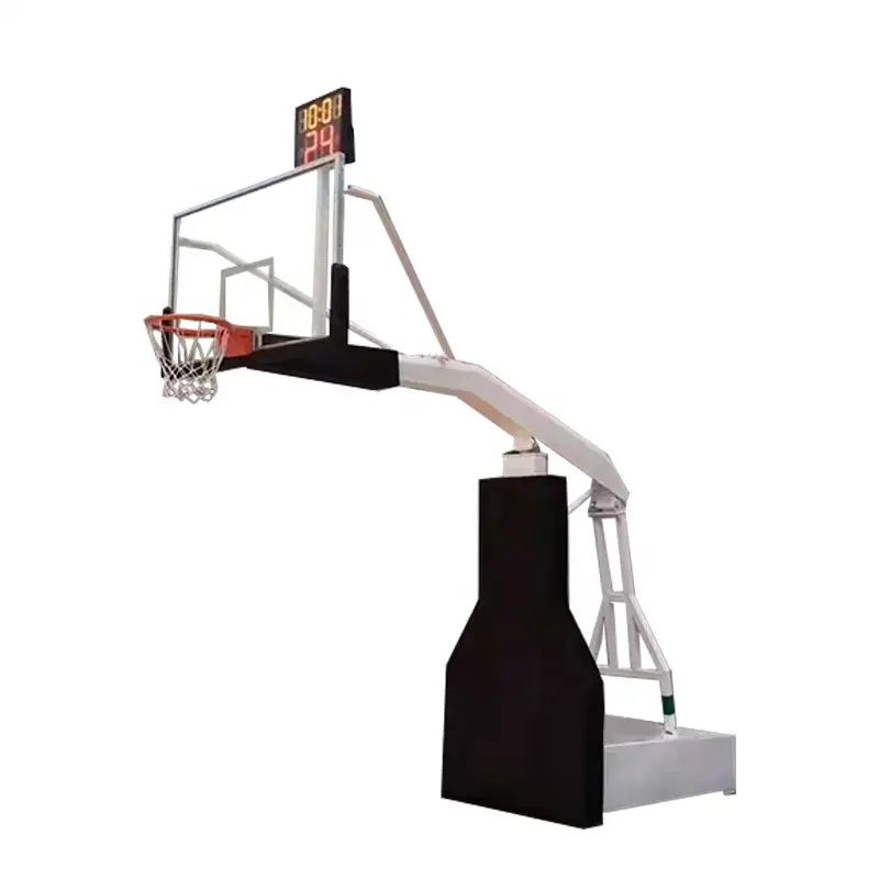 Soporte de baloncesto ajustable plegable hidráulico eléctrico de Venta caliente/soporte de baloncesto hidráulico de aro