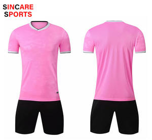 צבע שחור כדורגל גופיות גברים ילדים עשוי בסין מחיר זול כדורגל סט מדים - Product Image 4