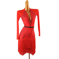 Robe de concours de danse latine pour femmes 2026, tenue de performance professionnelle à franges pour adultes, ornée de strass