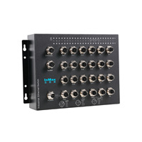 Commutateur industriel InMax Fabricant M12 Câble Gigabit M12 de gestion 24 ports 10/100/1000Mbps et commutateur Ethernet ferroviaire M12