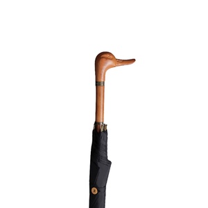 Elegant and Upscale Brown Wooden Duck Head Handle <b>Umbrella</b> Open Diameter 110 cm Gentle <b>Umbrellas</b> - Product Image 1