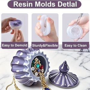 Stampo in silicone per resina a forma di vaso romano quadrato, taglia unica, per la creazione di barattoli e bottiglie in resina. - Product Image 2