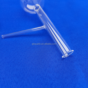 Bình chưng cất thủy tinh thạch anh đáy tròn Boro3.3 dùng trong phòng thí nghiệm, có ống dẫn bên - Product Image 3