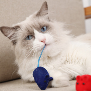 Soft Vinyl Sound Making <b>Cat</b> Mouse <b>Toy</b> Random Color <b>Interactive</b> Pet Squeak <b>Toy</b> For <b>Cats</b> - Product Image 3