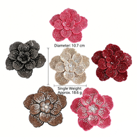 Applique florale 3D en strass Selina Crystal, faite à la main, à trois couches, pour chaussures, sacs, vêtements, accessoires pour cheveux